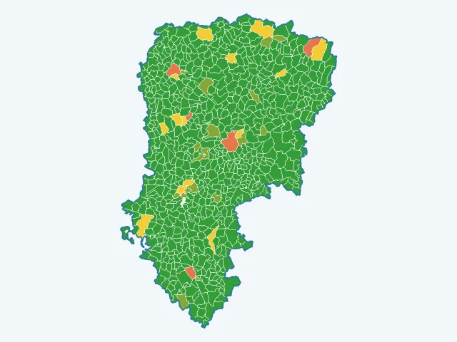Carte de l'indice de tranquillité dans l'Aisne (02)