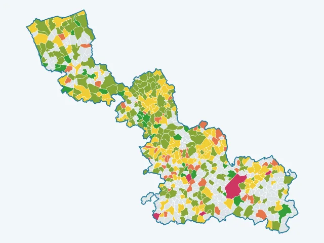 Carte de la satisfaction des habitants dans le Nord (59)