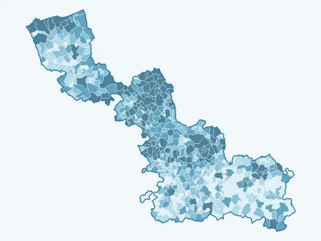 Carte du nombre d'habitants dans le Nord (59)