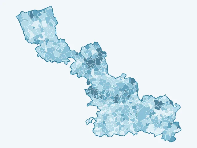 Carte du vote Jean-Luc Mélenchon dans le Nord (59)