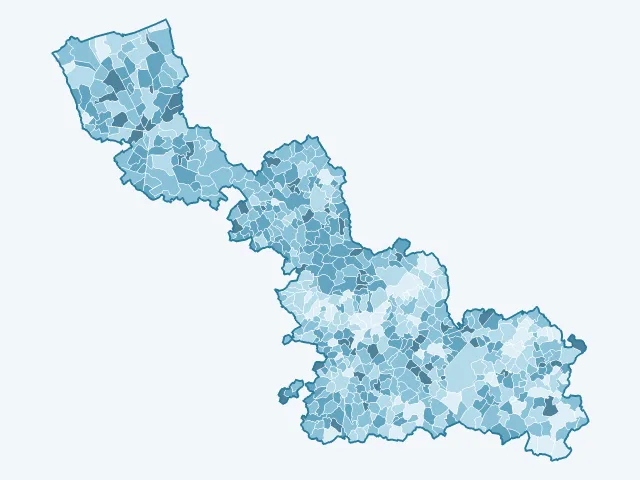 Carte de la population active dans le Nord (59)