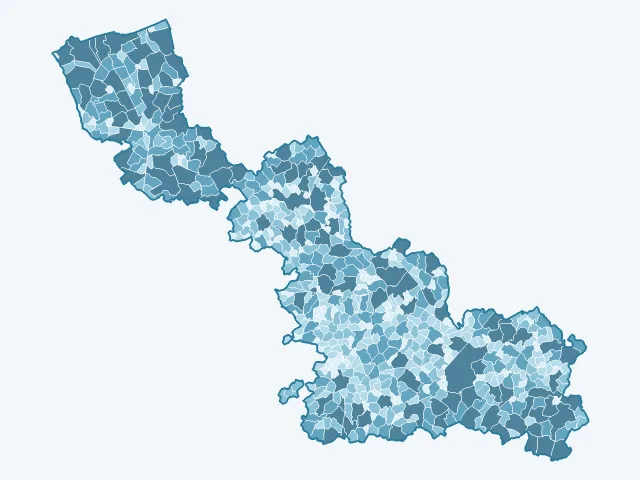 Carte de la superficie dans le Nord (59)
