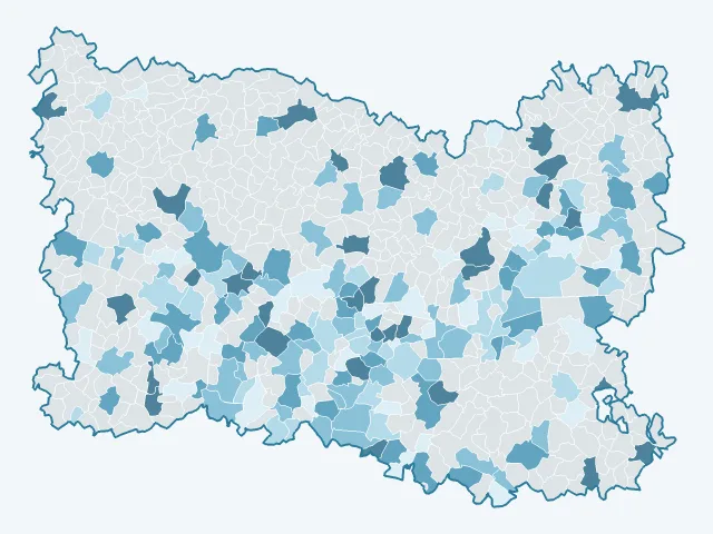 Carte de l'évolution des prix immobiliers dans l'Oise (60)