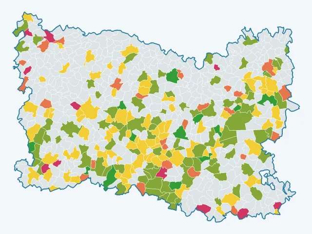 Carte de la satisfaction des habitants dans l'Oise (60)