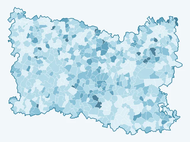 Carte du vote Fabien Roussel dans l'Oise (60)