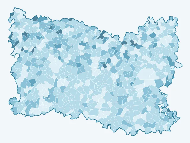 Carte du vote Jean Lassalle dans l'Oise (60)