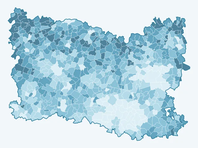 Carte du vote Marine Le Pen dans l'Oise (60)