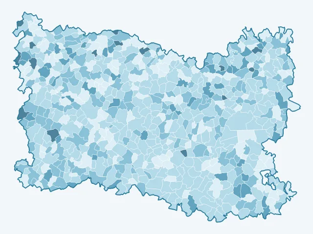 Carte du vote Nicolas Dupont-Aignan dans l'Oise (60)