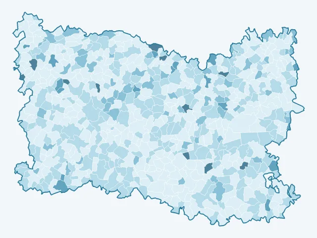 Carte du vote Philippe Poutou dans l'Oise (60)