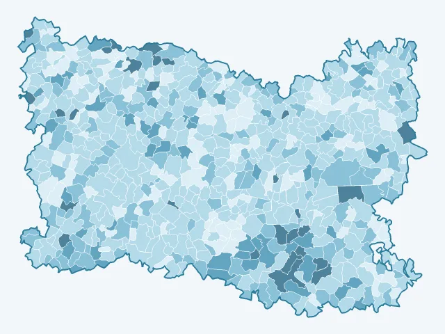 Carte du vote Valérie Pécresse dans l'Oise (60)