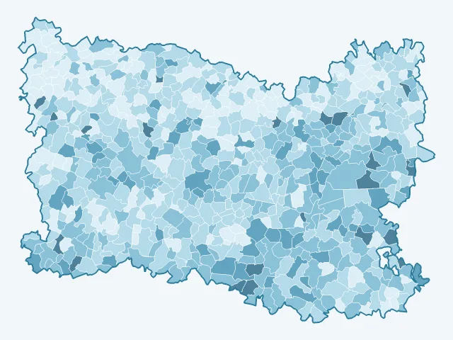 Carte du vote Yannick Jadot dans l'Oise (60)