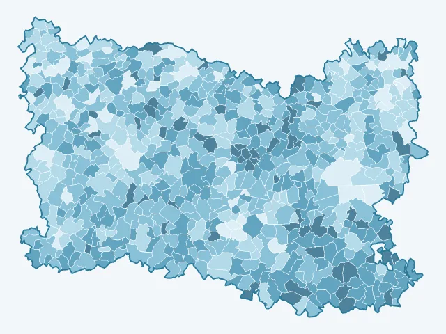 Carte de la population active dans l'Oise (60)