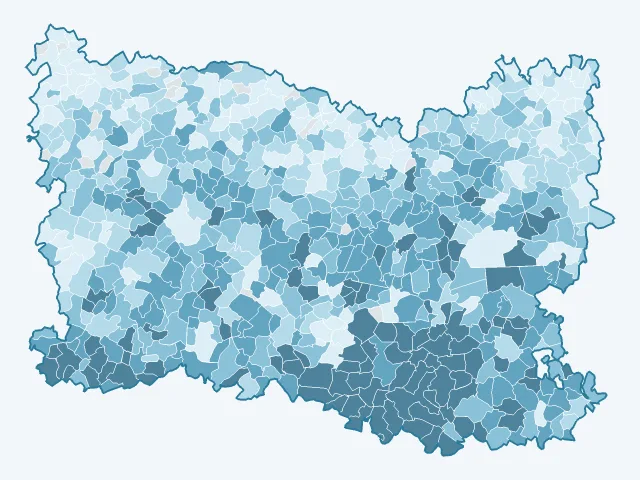 Carte du revenu moyen dans l'Oise (60)