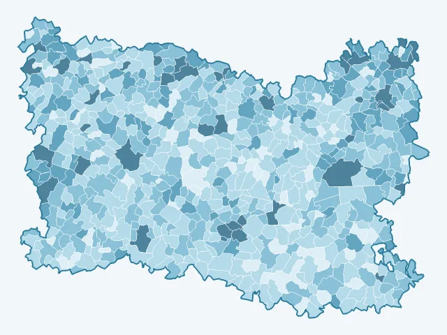 Carte du taux de chômage dans l'Oise (60)