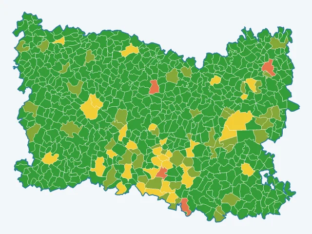 Carte de l'indice de tranquillité dans l'Oise (60)