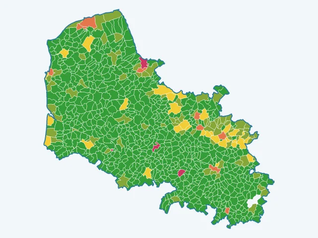 Carte des agressions physiques et sexuelles dans le Pas-de-Calais (62)