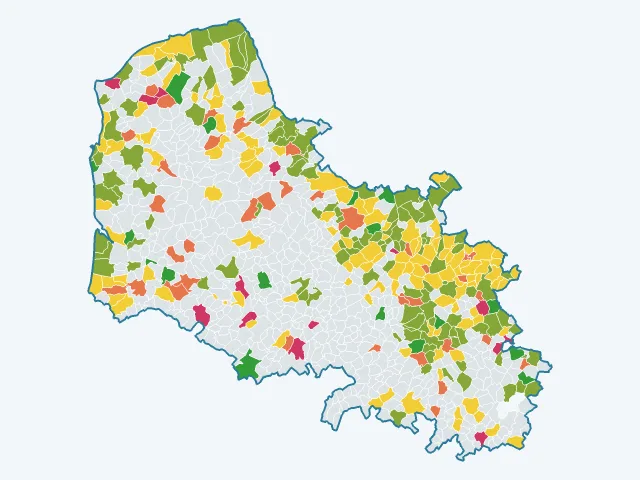 Carte de la satisfaction des habitants dans le Pas-de-Calais (62)