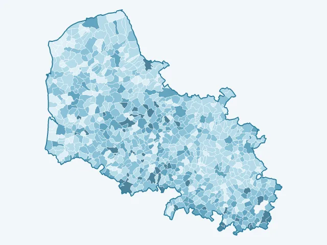 Carte des logements vacants dans le Pas-de-Calais (62)