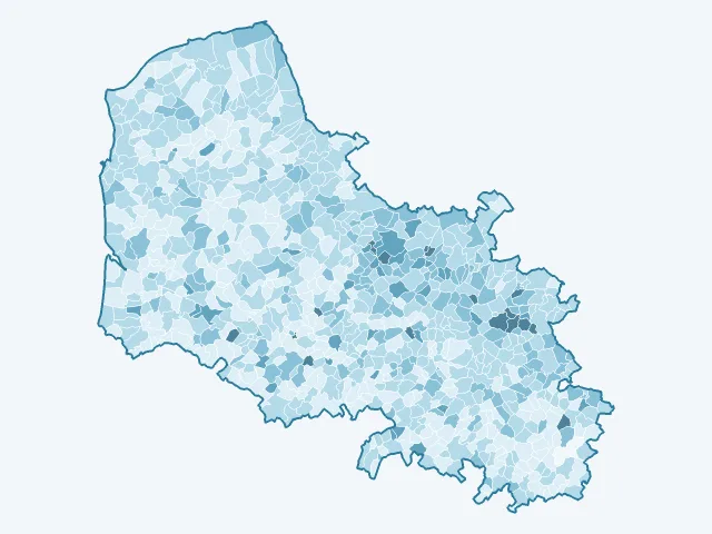 Carte du vote Fabien Roussel dans le Pas-de-Calais (62)