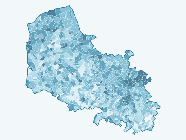 Carte du vote Jean-Luc Mélenchon dans le Pas-de-Calais (62)
