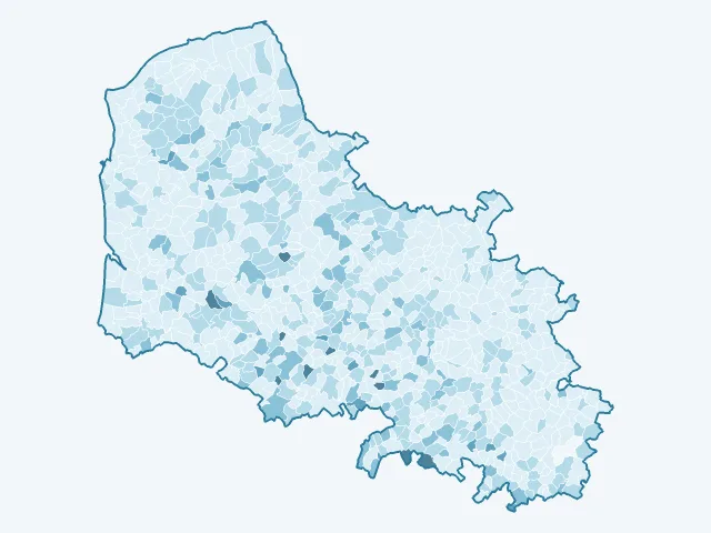 Carte du vote Nathalie Arthaud dans le Pas-de-Calais (62)