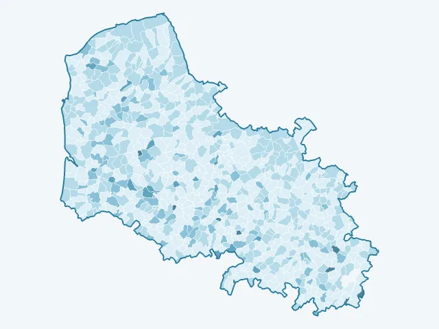 Carte du vote Philippe Poutou dans le Pas-de-Calais (62)