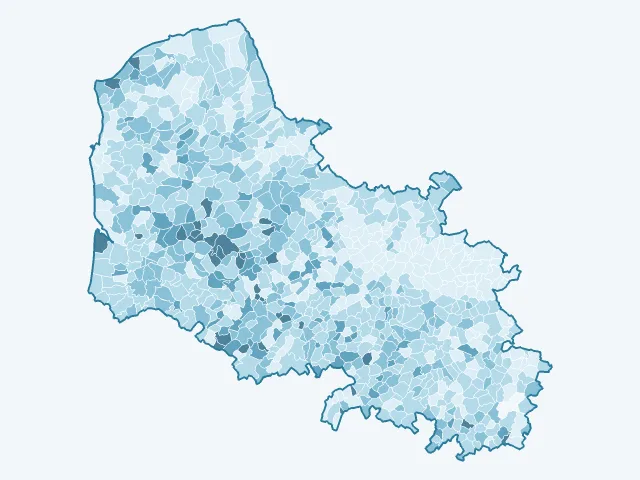 Carte du vote Valérie Pécresse dans le Pas-de-Calais (62)