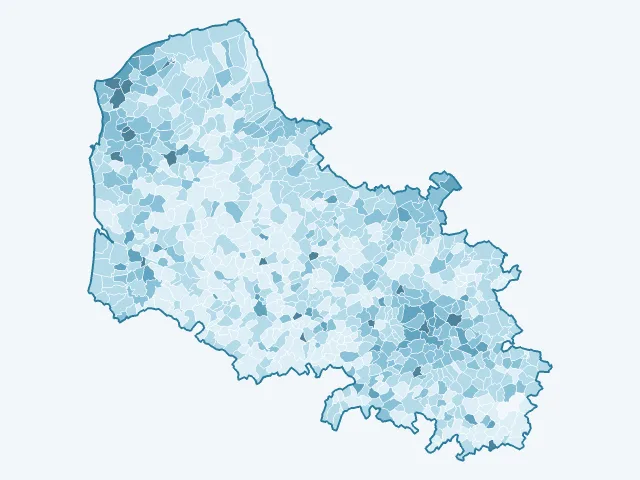 Carte du vote Yannick Jadot dans le Pas-de-Calais (62)