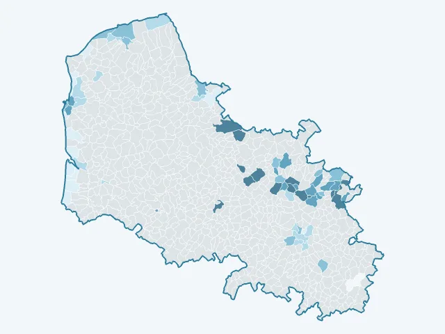 Carte du rendement locatif dans le Pas-de-Calais (62)