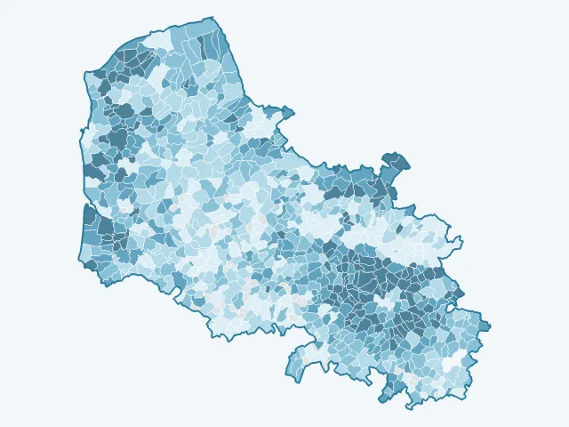 Carte du revenu moyen dans le Pas-de-Calais (62)