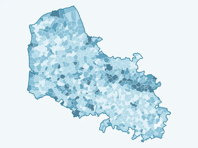 Carte du taux de chômage dans le Pas-de-Calais (62)