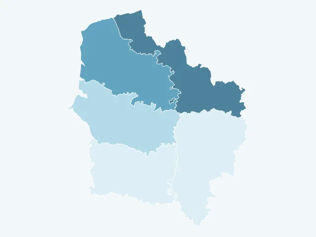 Carte du vote Fabien Roussel dans les Hauts-de-France