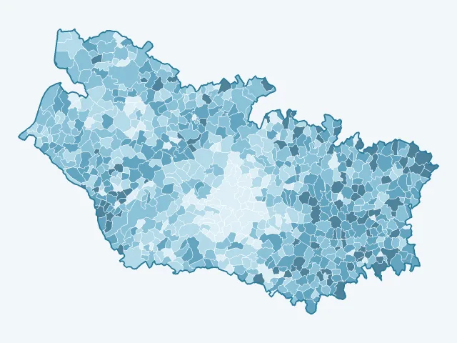 Carte du vote Marine Le Pen dans la Somme (80)