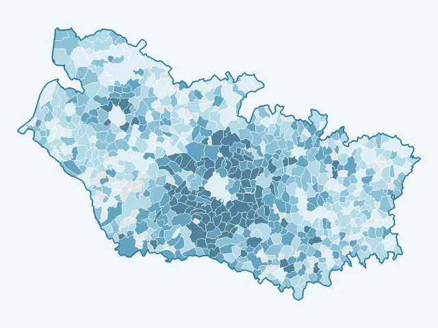 Carte du revenu moyen dans la Somme (80)