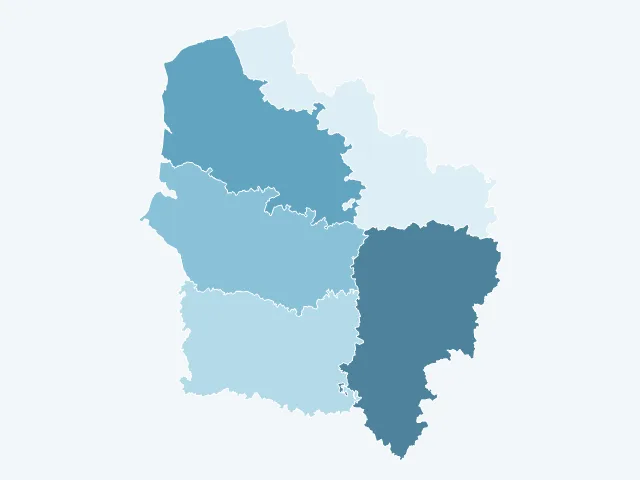 Carte de la superficie dans les Hauts-de-France