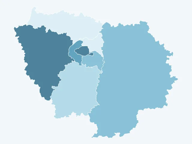 Carte de l'âge moyen en Île-de-France