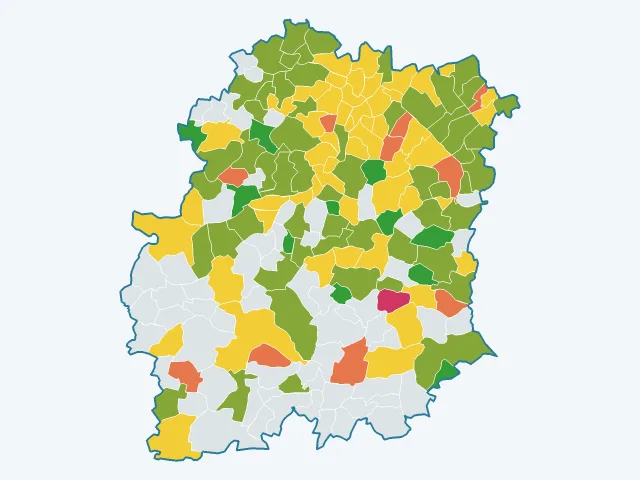 Carte de la satisfaction des habitants dans l'Essonne (91)