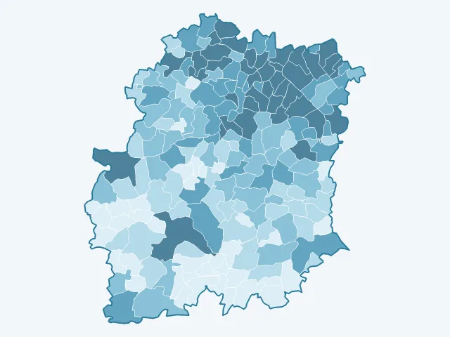 Carte du nombre d'habitants dans l'Essonne (91)