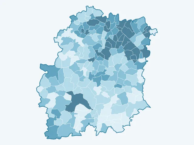 Carte du vote Jean-Luc Mélenchon dans l'Essonne (91)