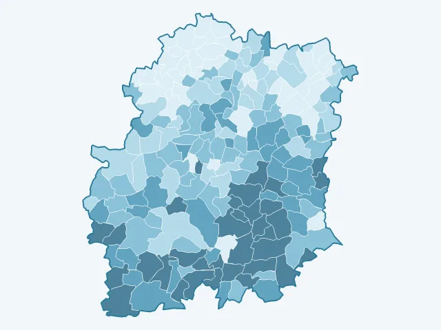 Carte du vote Marine Le Pen dans l'Essonne (91)