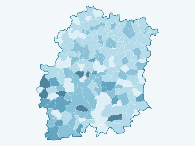 Carte du vote Nathalie Arthaud dans l'Essonne (91)