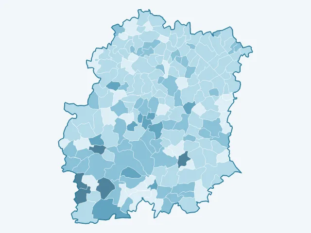 Carte du vote Philippe Poutou dans l'Essonne (91)