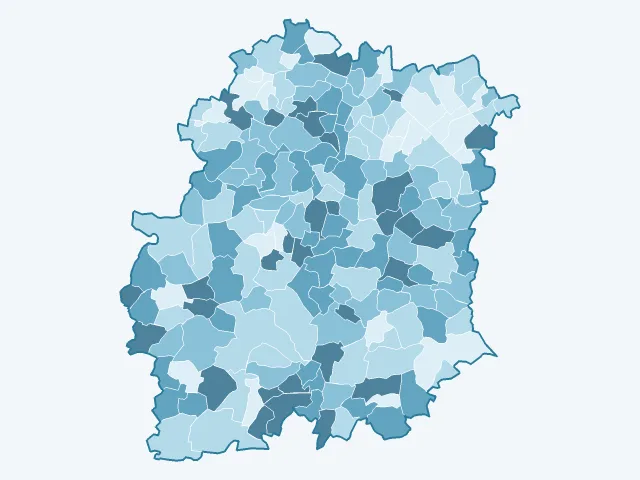 Carte de la population active dans l'Essonne (91)