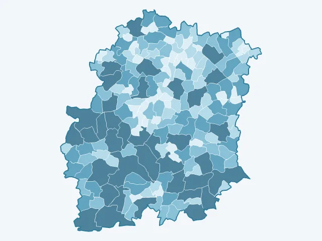 Carte de la superficie dans l'Essonne (91)
