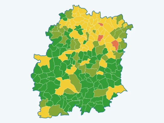 Carte de l'indice de tranquillité dans l'Essonne (91)