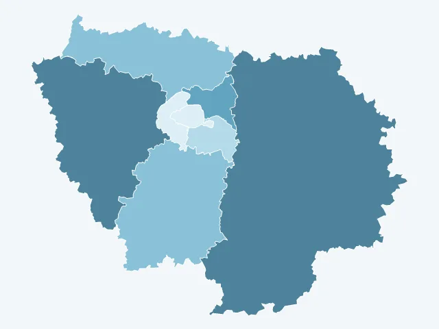 Carte de l'évolution des prix immobiliers en Île-de-France