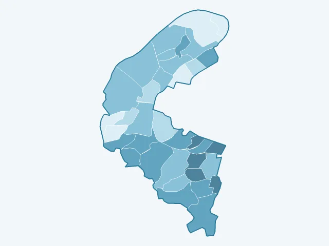 Carte du vote Anne Hidalgo dans les Hauts-de-Seine (92)