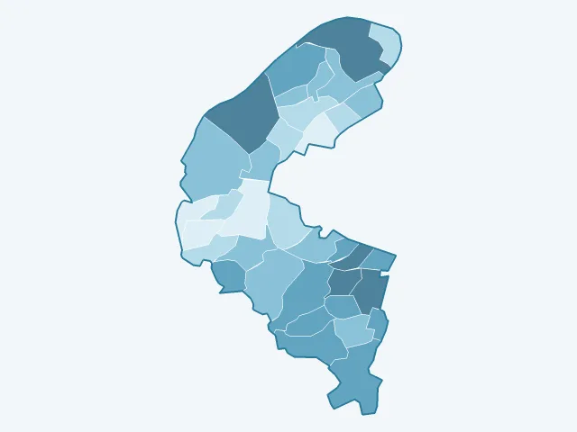 Carte du vote Fabien Roussel dans les Hauts-de-Seine (92)