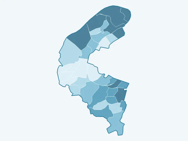 Carte du vote Jean-Luc Mélenchon dans les Hauts-de-Seine (92)