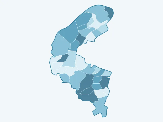 Carte du vote Marine Le Pen dans les Hauts-de-Seine (92)